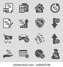 Loan Icons. Sticker Design. Vector Illustration.