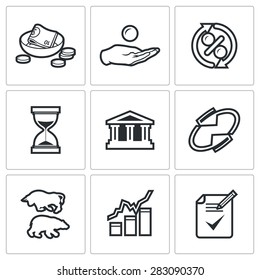 Loan icons. Vector Illustration.