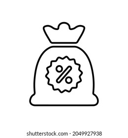 Loan, interest, funds line icon. Outline vector.
