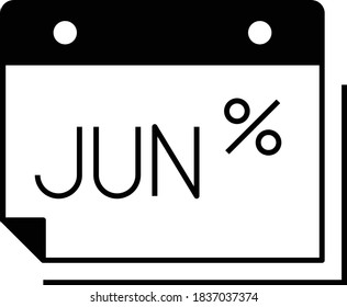 Loan Interest Payment Vector Glyph Icon design, Annual Percentage Rate with Calendar Concept, Credit Loan and Financing Symbol on White background