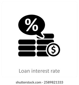 Loan Interest Rate icon concept