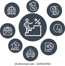 Loan and Interest vector design
