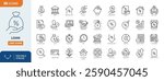 Loan line editable icon set. Loan and Credit related icons. Containing loan, credit, Borrow, money, Mortgage, leasing, income, banking and more. Vector illustration