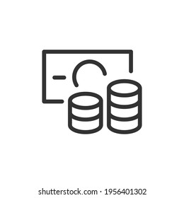 Loan line icon. Web symbol for web and apps. Sign design in outline style. Loan stroke object.
