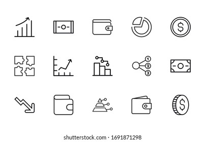 loan line icons set. Stroke vector elements for trendy design. Simple pictograms for mobile concept and web apps. Vector line icons isolated on a white background. 