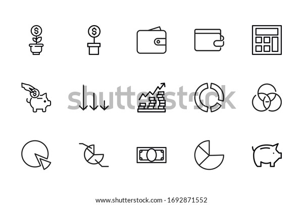 loan line icons set.\
Stroke vector elements for trendy design. Simple pictograms for\
mobile concept and web apps. Vector line icons isolated on a white\
background. 
