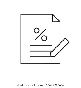 Loan line icons set vector line draw illustration