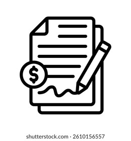 Loan Line Vector Illustration On White Background.
