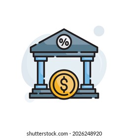 loan management vector outline filled icon style illustration. EPS 10 File