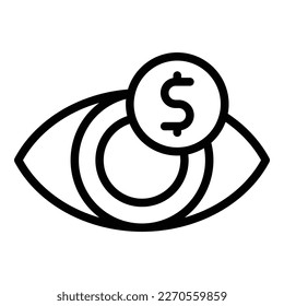 Loan manager eye icon outline vector. Personal management. Credit payment