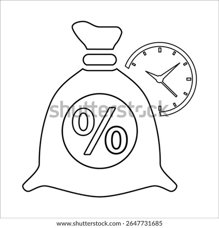 Loan Mature Icon, Line Vector graphics