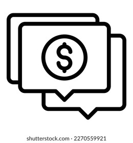 Loan money chat icon outline vector. Business cost. Personal credit