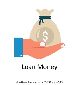 Loan Money vector Flat Icon Design illustration. Finance Symbol on White background EPS 10 File