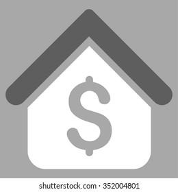 Loan Mortgage vector icon. Style is bicolor flat symbol, dark gray and white colors, rounded angles, silver background.