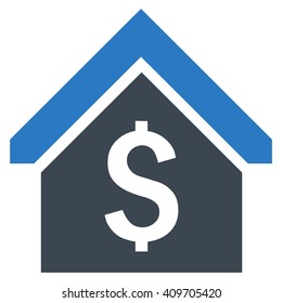 Loan Mortgage vector icon. Style is bicolor flat symbol, smooth blue colors, white background.