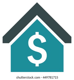Loan Mortgage vector icon. Style is bicolor flat symbol, soft blue colors, white background.