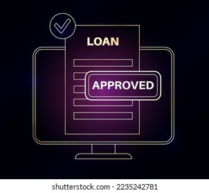 Loan online web form. Borrowed money from bank by internet for individuals or organizations. Personal fixed interest rate for car, wedding, house, business. Lending in application vector illustration