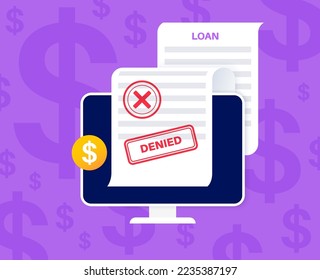 Loan online web form. Borrowed money from bank by internet for individuals or organizations. Personal fixed interest rate for car, wedding, house, business. Lending in application vector illustration