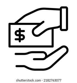 Ilustración vectorial de icono de esquema de préstamo