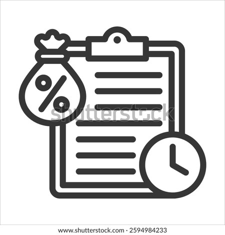 Loan Outline Icon Vector Illustration