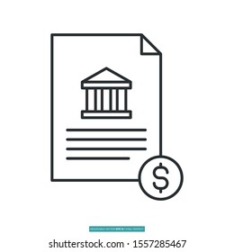 Loan paper icon vector illustration logo template for many purpose. Isolated on white background.