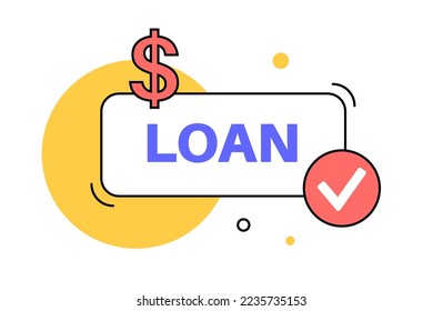 Loan paper page document. Borrowed money from bank for individuals or organizations. Personal fixed interest rate for car, wedding, house, business. Lending cash in agency flat vector illustration.