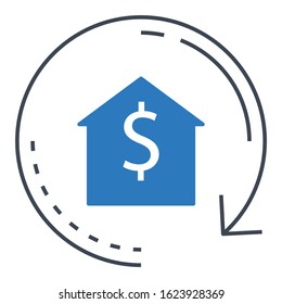 Loan To Pay Off Debt on White Background, Mortgage Loan repay Schedule, Lease Renewal Process, Recurring House Rental Concept Vector Icon design,