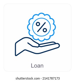 Loan And Percent Icon Concept