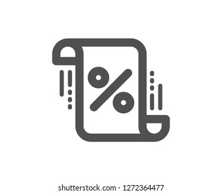 Loan percent icon. Discount blueprint sign. Credit percentage symbol. Quality design element. Classic style icon. Vector