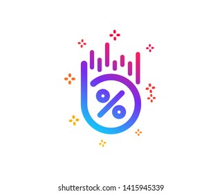 Loan percent icon. Discount sign. Credit percentage symbol. Dynamic shapes. Gradient design loan percent icon. Classic style. Vector