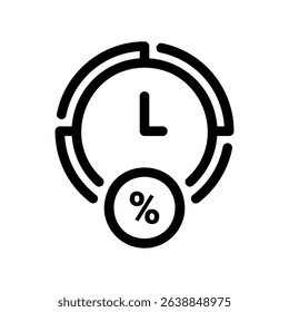 Loan Period or Interest Accrual Depicted with a Timer and Percent