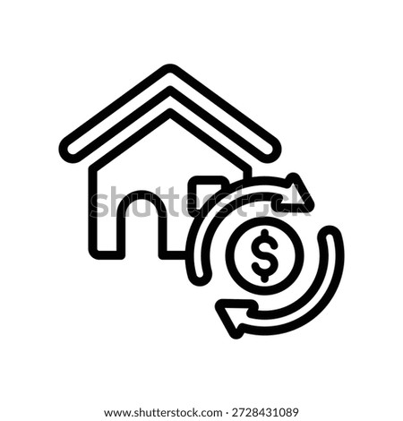 Loan pledge icon, Line Vector graphics