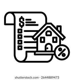 Ícone da estrutura de tópicos de processamento de empréstimos. Design de ícone de vetor simples em estilo de contorno. Formato de vetor editável