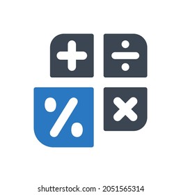 Loan rate calculation icon on white background