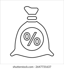 Loan Rate Icon, Line Vector graphics
