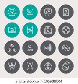 Loan rate - minimal thin line web icon set. Outline icons collection. 
Simple vector illustration.