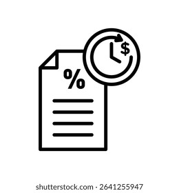 Loan rate and term icon outline set sign