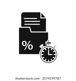 Loan rate and term icon Simple thin line flat symbol