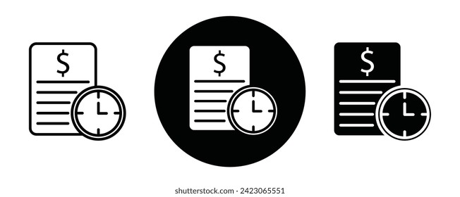 Loan rate and term outline icon collection or set. Loan rate and term Thin vector line art