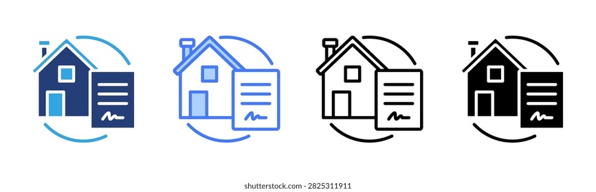 Loan Refinancing icon set multiple style collection