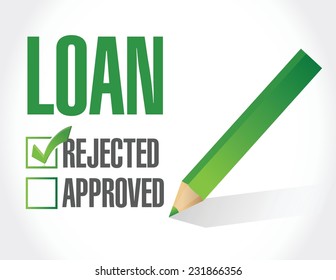 Loan Rejected Check List Illustration Design Over A White Background