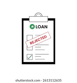 loan rejected paper. Vector illustration.