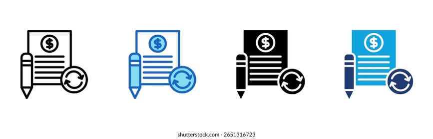 Loan Renewal icon Multi Style Vector Illustration