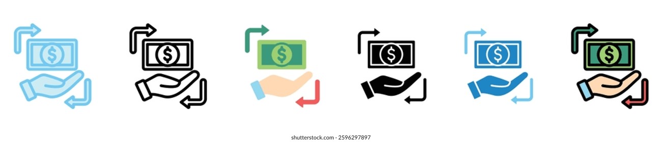 Loan Repayment multi style icon set, mini illustration. use for modern concept, print, UI, UX kit, web and app development. Vector EPS 10, related to money investment, finance, economy, business.