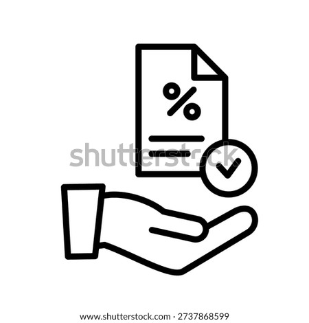 Loan Request Outline Icon Vector Illustration