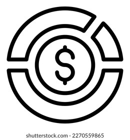 Loan scheme icon outline vector. Credit cost. Cash budget