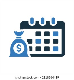 Loan, term, duration icon. Simple editable vector illustration.