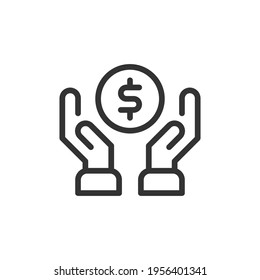 Loan thin line icon. Symbol in trendy outline style. Premium design for web and apps. Perfect for UI. 
