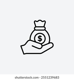 Loan thin liner icon isolated.