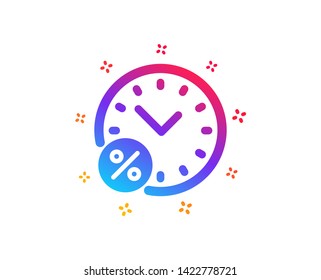Loan time percent icon. Discount sign. Credit percentage symbol. Dynamic shapes. Gradient design loan percent icon. Classic style. Vector